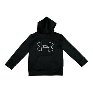 Kids Sweatshirt Hoodie Under Armour Logo on Front Black Size 4
